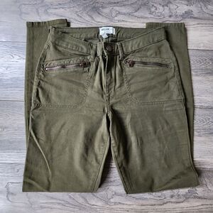 William Rast Chino Olive Green Pants w/ zipper Pockets Size 28